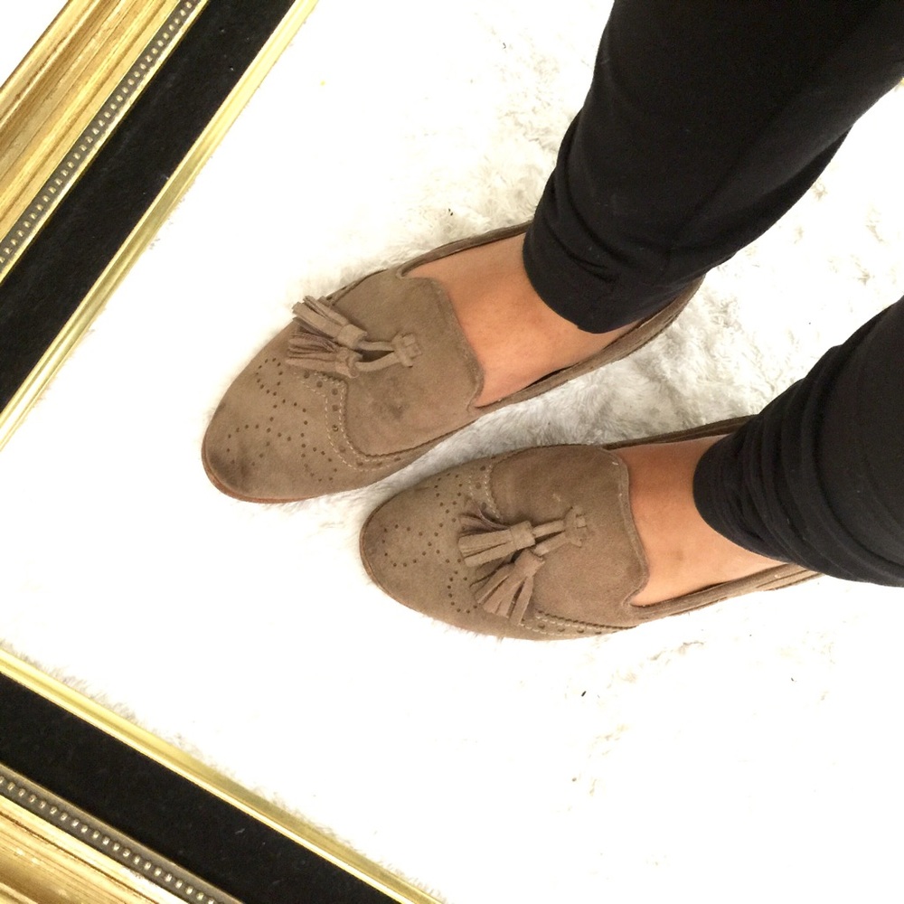 Dolce Vita Taupe Suede Tassel Loafers